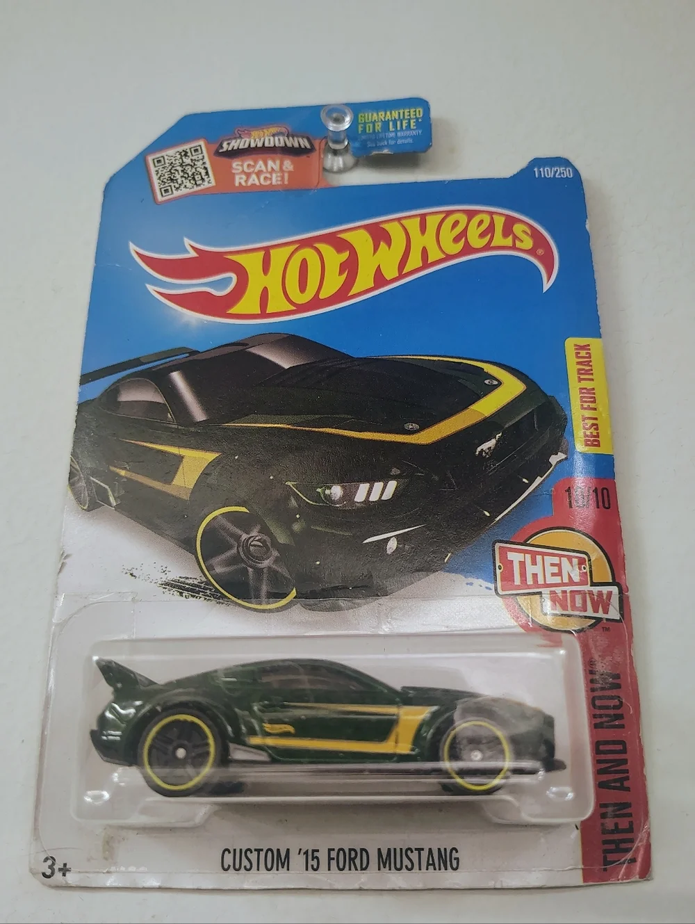 Custom 2015 Ford Mustang Hot Wheels Then & Now 10/10 Green Diecast